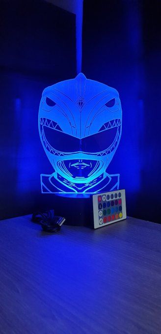 Lampe led 3D Buste Power Ranger, serie, action, veilleuse, déco