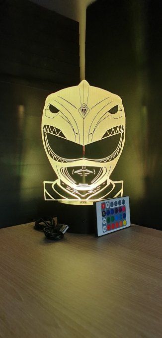 Lampe led 3D Buste Power Ranger, série, héros, veilleuse, déco, chambre, illusion, éclairage, chevet