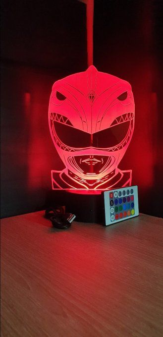 Lampe led 3D Buste Power Ranger, serie, action, veilleuse, déco