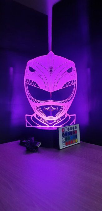 Lampe led 3D Buste Power Ranger, serie, action, veilleuse, déco