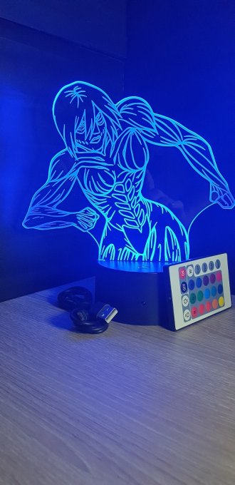 Lampe led 3D Titan Féminin, Attaque des Titans, manga, animé, SNK