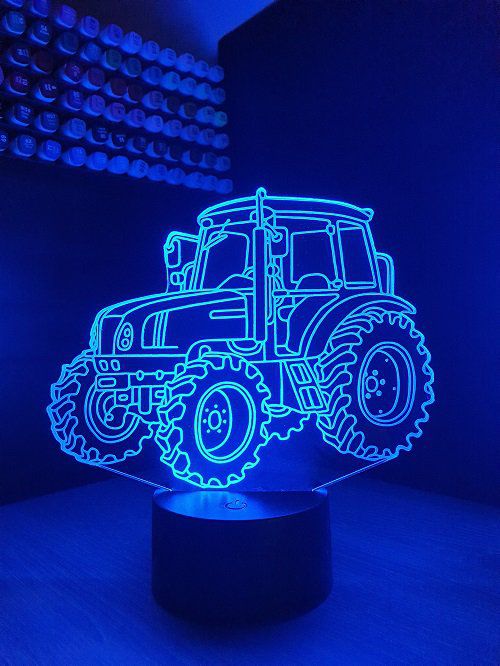 Lampe led 3D Tracteur, agriculteur, veilleuse, chevet, déco
