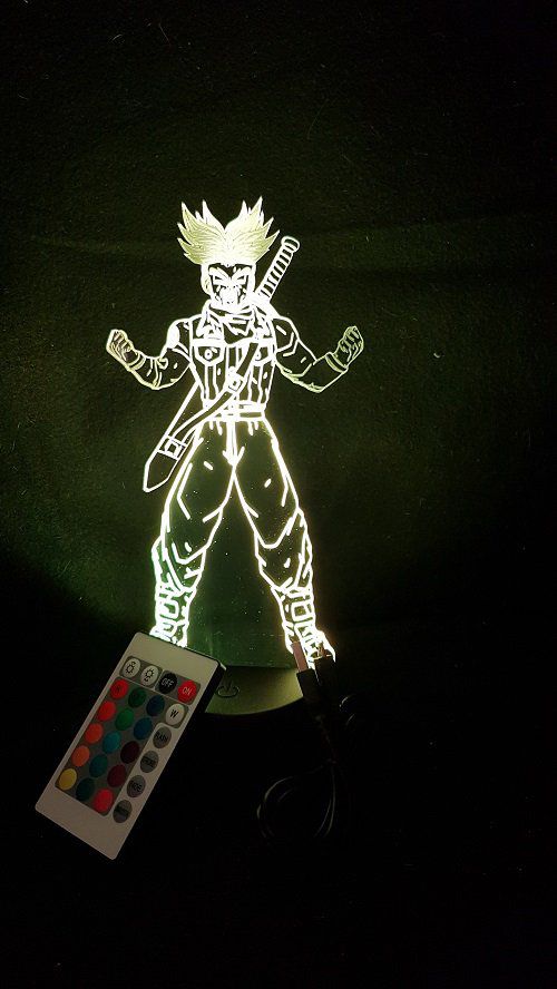 Lampe led 3d Trunks SSJ DBS, Dragon Ball, manga ,veilleuse, dessin animé, déco, illusion, chevet
