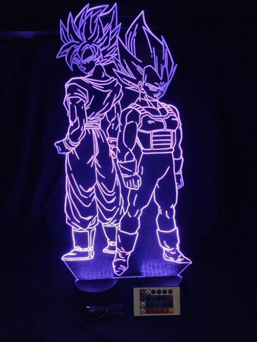 Lampe led 3D Goku Vegeta 50cm, Dragon Ball, manga, dessin animé, déco