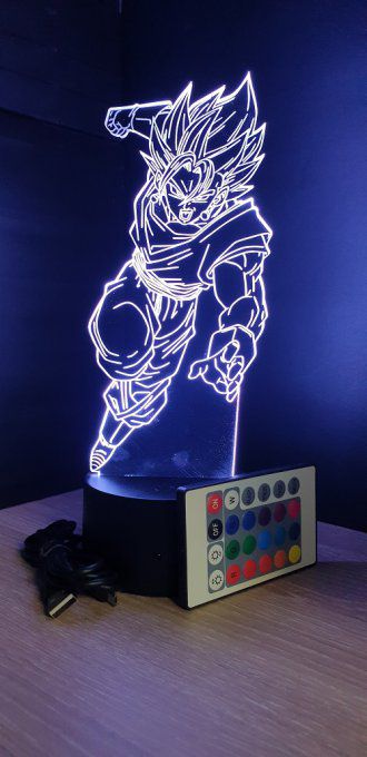 Lampe led 3D Vegetto, Dragon Ball, manga, veilleuse, idée cadeau, dessin animé, déco, illusion
