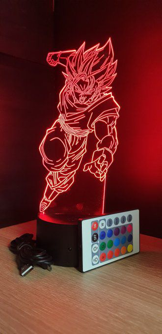 Lampe led 3D Vegetto, Dragon Ball, manga, veilleuse, idée cadeau, dessin animé, déco, illusion