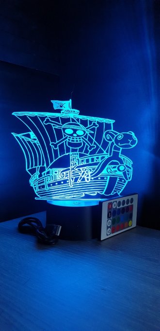 Lampe led 3D Vogue Merry, One Piece, manga, veilleuse, déco, illusion