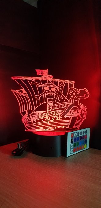 Lampe led 3D Vogue Merry, One Piece, manga, veilleuse, déco, illusion