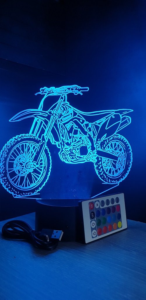 Grav'stylé: Lampe led 3D Yamaha 450F, Moto, cross, veilleuse, illusion