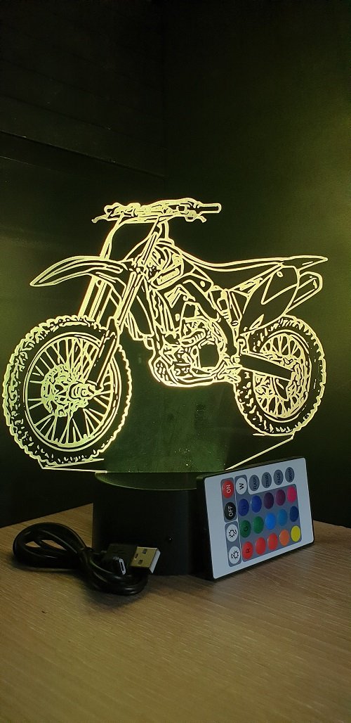 Grav'stylé: Lampe led 3D Yamaha 450F, Moto, cross, veilleuse, illusion