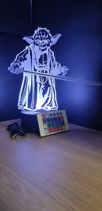 Lampe led 3d Yoda, Star Wars, film, veilleuse, illusion, déco, chevet