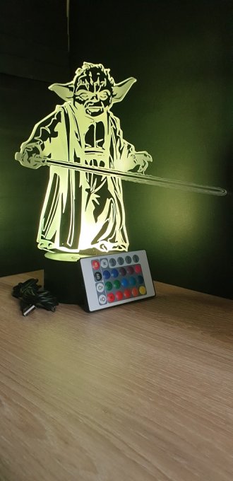 Lampe led 3d Yoda, Star Wars, film, veilleuse, illusion, déco, chevet