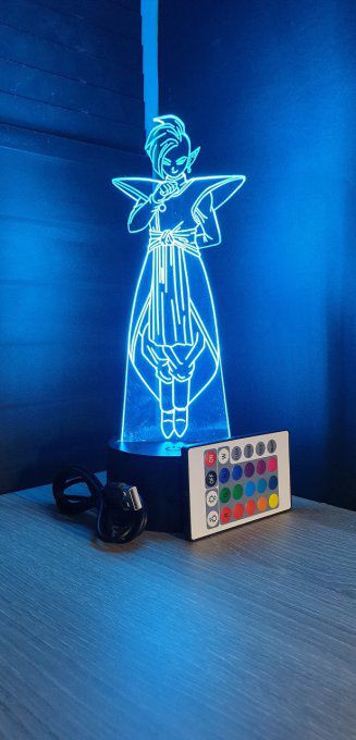 Lampe led 3D Zamasu, Dragon Ball, manga, veilleuse, idée cadeau, dessin animé, déco, illusion