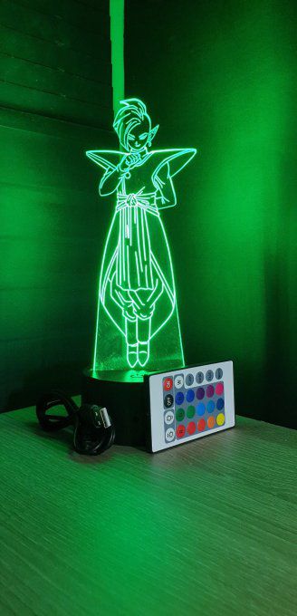 Lampe led 3D Zamasu, Dragon Ball, manga, veilleuse, idée cadeau, dessin animé, déco, illusion