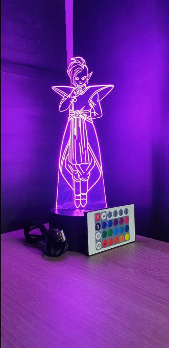 Lampe led 3D Zamasu, Dragon Ball, manga, veilleuse, idée cadeau, dessin animé, déco, illusion