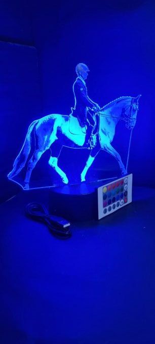 Lampe led 3D Cheval Cavalier, veilleuse, éclairage, illusion