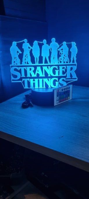 Lampe led 3D Logo Stranger Things, serie, héros, veilleuse, déco, chambre, illusion