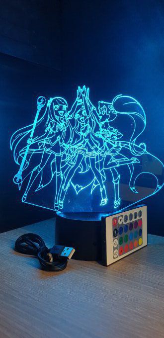 Lampe led 3D Lolirock princesse, dessin animé, veilleuse, déco, chambre, illusion, chevet