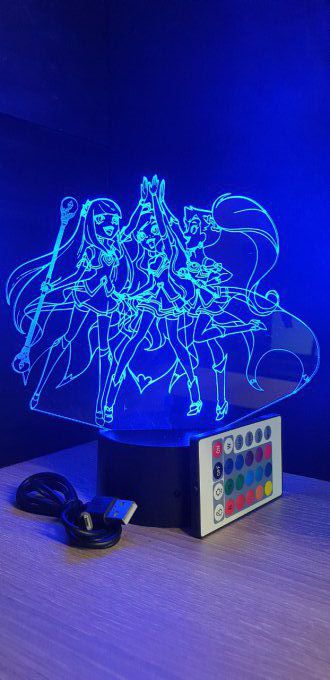 Lampe led 3D Lolirock princesse, dessin animé, veilleuse, déco, chambre, illusion, chevet