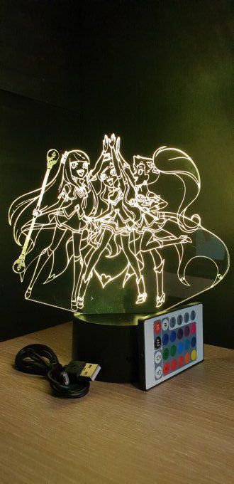 Lampe led 3D Lolirock princesse, dessin animé, veilleuse, déco, chambre, illusion, chevet
