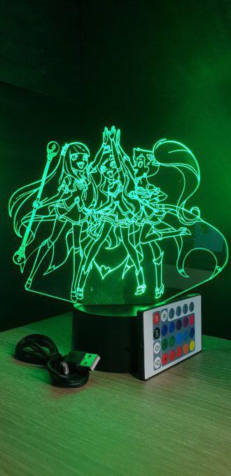 Lampe led 3D Lolirock princesse, dessin animé, veilleuse, déco, chambre, illusion, chevet