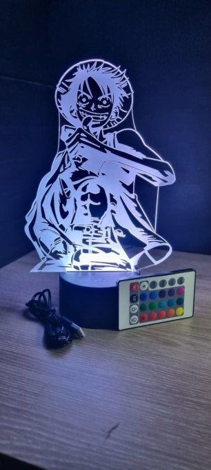 Lampe led 3D Luffy, One Piece, manga, veilleuse, illusion, chevet