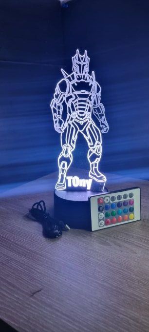 Lampe led 3D Omega debout, veilleuse, idée cadeau, jeux video, geek, déco, illusion, chevet