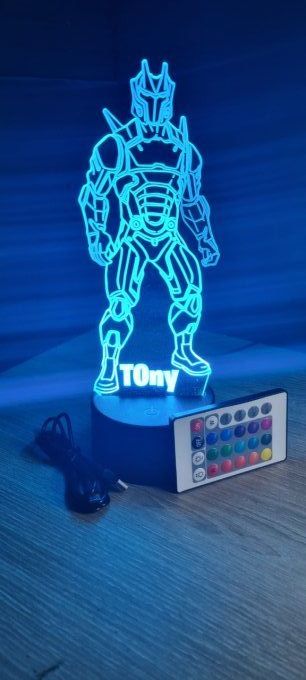 Lampe led 3D Omega debout, veilleuse, idée cadeau, jeux video, geek, déco, illusion, chevet