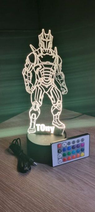 Lampe led 3D Omega debout, veilleuse, idée cadeau, jeux video, geek, déco, illusion, chevet