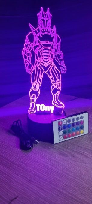 Lampe led 3D Omega debout, veilleuse, idée cadeau, jeux video, geek, déco, illusion, chevet