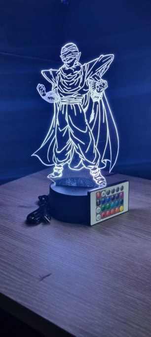 Lampe led 3d Piccolo, Dragon Ball, manga, veilleuse, dessin animé,  déco, illusion, chevet