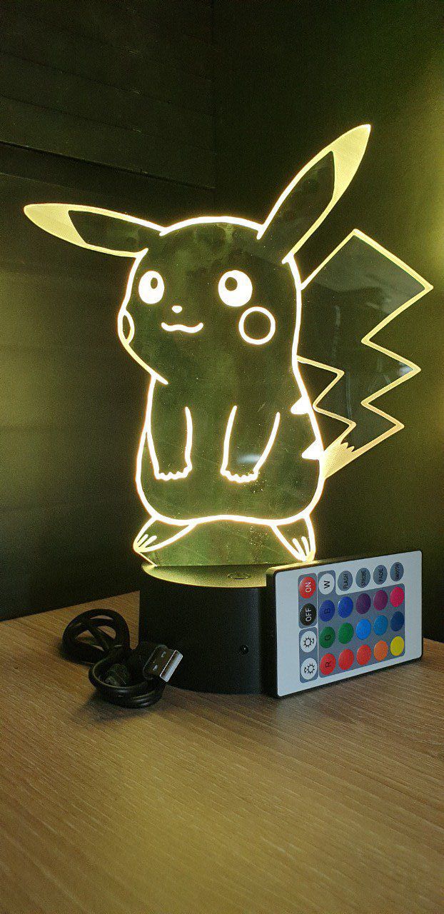 Veilleuse 3D PIKACHU POKEMON personnalisée Cadeau pour enfants Cadeau  personnalisé Lampe de bureau Cadeau Pokémon -  France