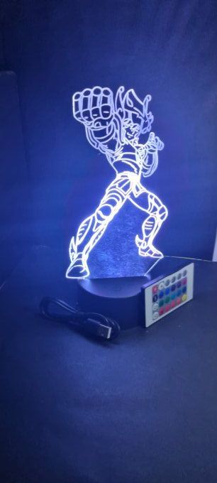 Lampe led 3D Seiya, Chevaliers du Zodiaque, illusion, idée cadeau, veilleuse, déco, enfant, chambre