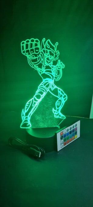 Lampe led 3D Seiya, Chevaliers du Zodiaque, illusion, idée cadeau, veilleuse, déco, enfant, chambre