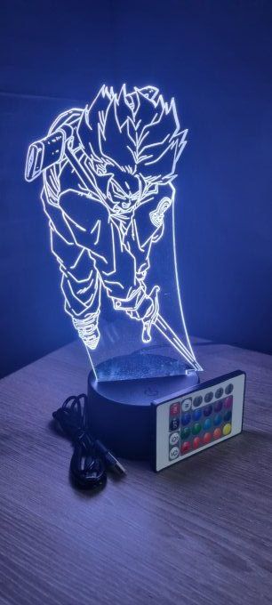 Lampe led 3d Trunks SSJ épée, Dragon Ball, manga, veilleuse, dessin animé, déco, illusion