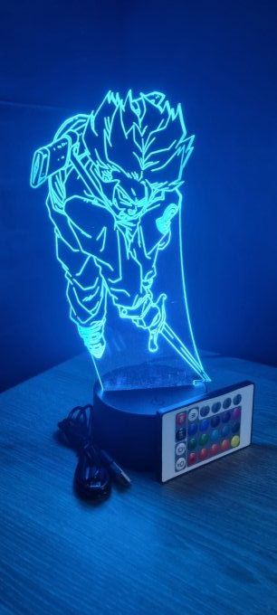 Lampe led 3d Trunks SSJ épée, Dragon Ball, manga, veilleuse, dessin animé, déco, illusion