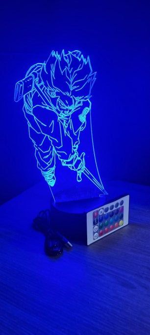 Lampe led 3d Trunks SSJ épée, Dragon Ball, manga, veilleuse, dessin animé, déco, illusion