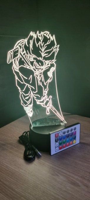 Lampe led 3d Trunks SSJ épée, Dragon Ball, manga, veilleuse, dessin animé, déco, illusion