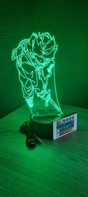Lampe led 3d Trunks SSJ épée, Dragon Ball, manga, veilleuse, dessin animé, déco, illusion