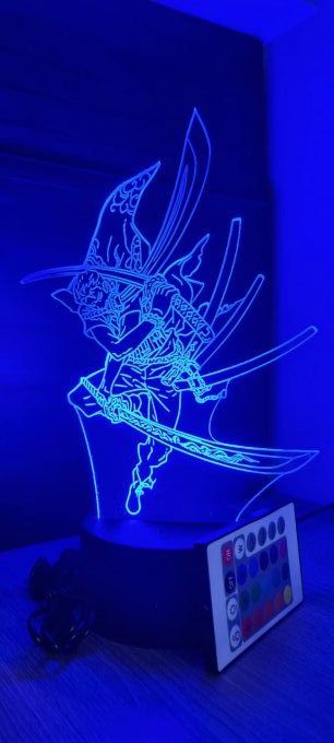 Lampe led 3D Zorro, One Piece, manga ,veilleuse, idée cadeau, dessin animé , déco, illusion, chevet