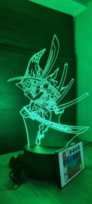 Lampe led 3D Zorro, One Piece, manga ,veilleuse, idée cadeau, dessin animé , déco, illusion, chevet