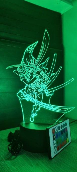 Lampe led 3D Zorro, One Piece, manga, veilleuse, illusion, chevet