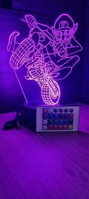 lampe-led-3d-waluigi-moto