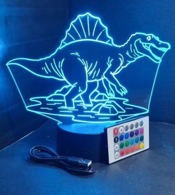 Lampe led 3D Dinosaure, idée cadeau, veilleuse, déco, enfant, chambre, illusion