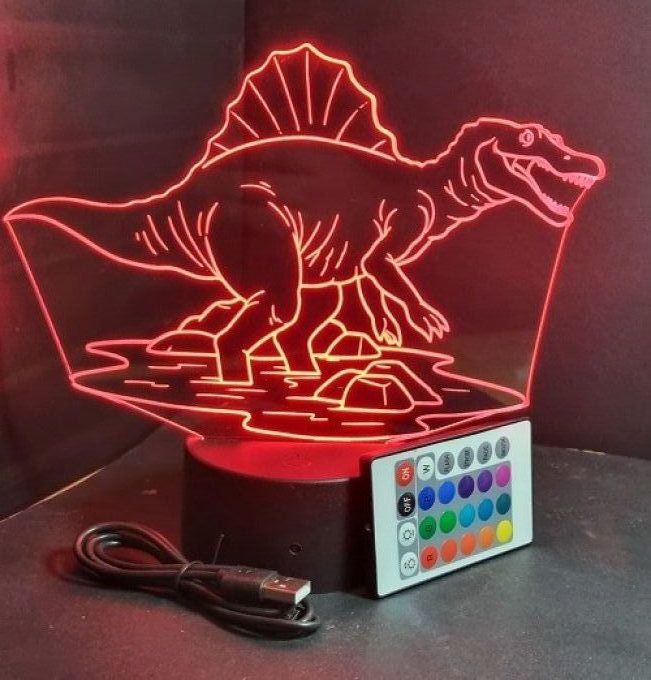 Lampe led 3D Dinosaure, idée cadeau, veilleuse, déco, enfant, chambre, illusion
