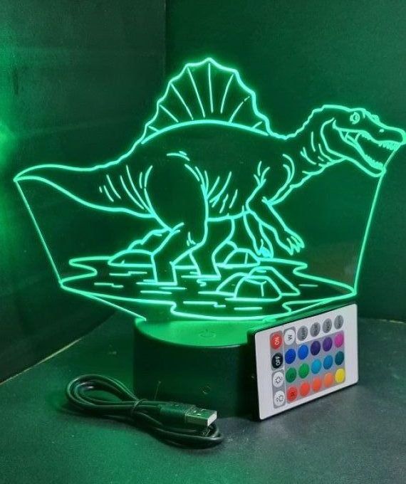 Lampe led 3D Dinosaure, idée cadeau, veilleuse, déco, enfant, chambre, illusion