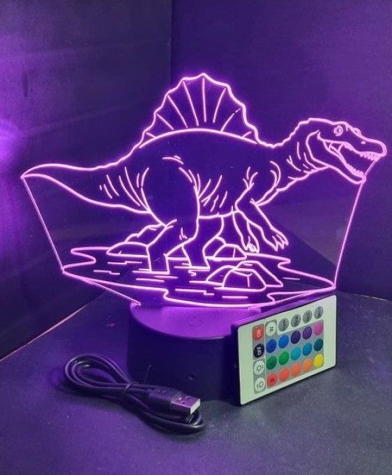 Lampe led 3D Dinosaure, idée cadeau, veilleuse, déco, enfant, chambre, illusion